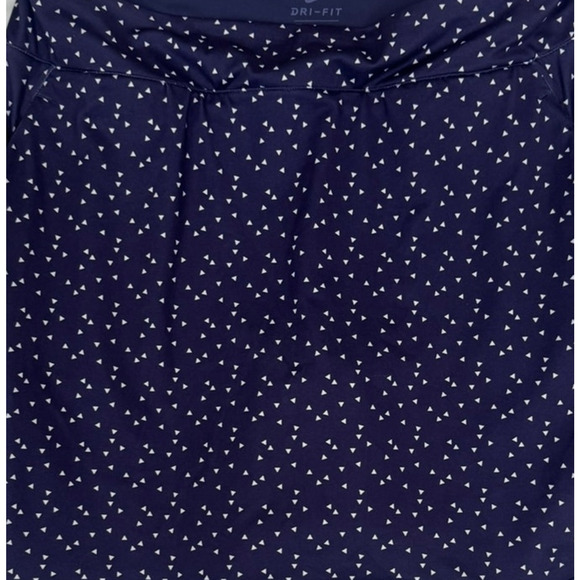 Nike Dri Fit Medium Blue Gray Triangle Print Polyester Skort with Shorts Under - Picture 4 of 6
